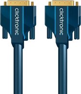 ClickTronic 10m DVI-D Connection DVI kabel Blauw, Goud