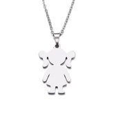 RVS meisje hanger met ketting | 316L | kindje | dochter