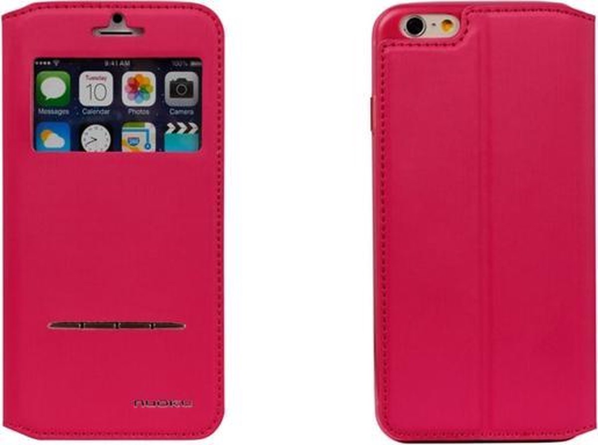 Nuoku Hoesje voor Apple iPhone 6 Plus/6S Plus - Book Case - Defence - Pink