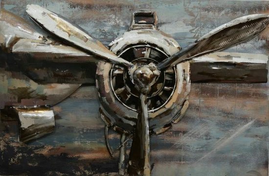Bewijs Tijdens ~ Aanpassing 3D metaal schilderij vliegtuig propeller 60x40 | bol.com