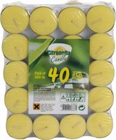 Citronella waxinelichtjes - 4 x 4 cm - 40 stuks - Citrus