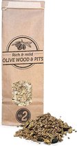 Smokey Olive Wood – Olijfpitten mix met Olijfhoutsnippers – 0,5L - ø 0,5cm- 1cm