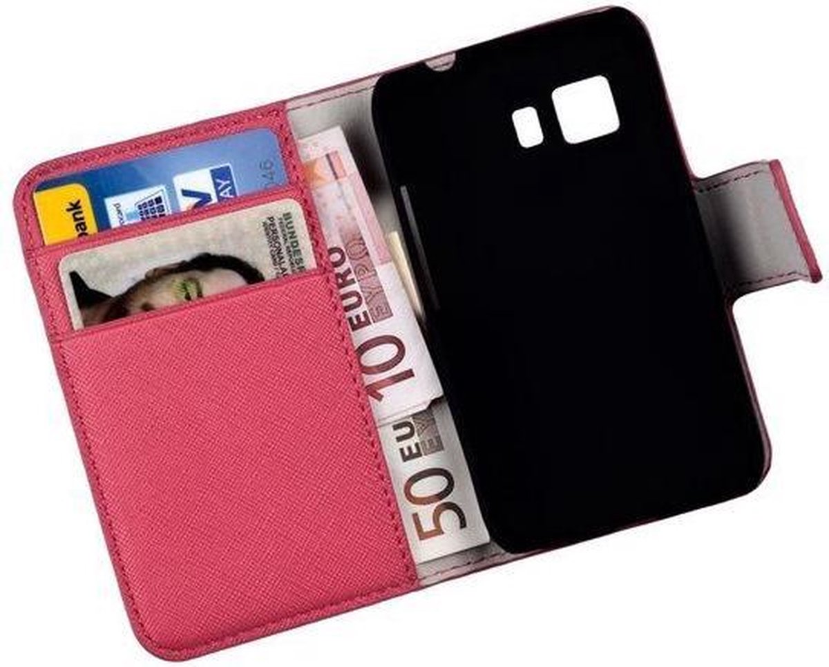HC Book Roze Samsung Galaxy Young 2 Flip case Wallet Telefoonhoesje