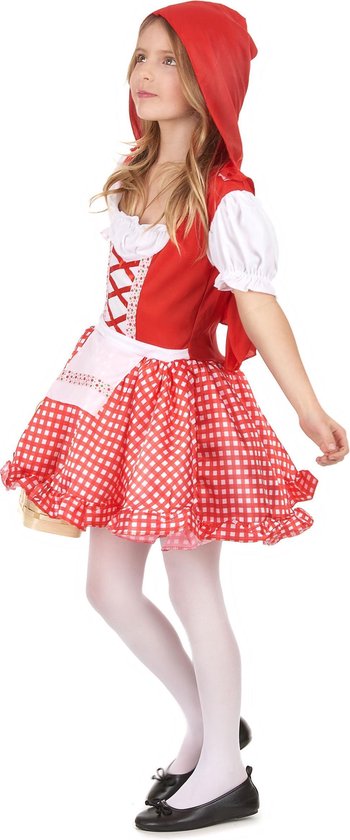 LUCIDA - Roodkapje sprookjes outfit voor meisjes - S 110/122 (4-6 jaar) - LUCIDA