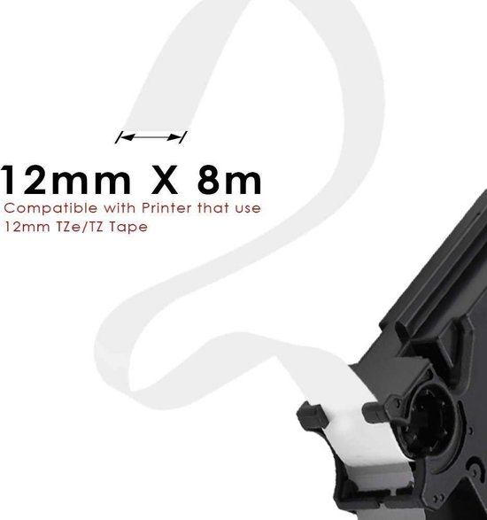 Ruban encreur pour Brother TZe-231 - Noir sur blanc - 12 mm x 8 m - Brother  P-Touch 1000 | bol.com