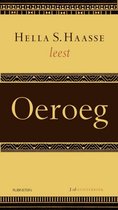 Omslag luisterboek Oeroeg van Hella S. Haasse, met gele achtergrond en bruine patronen.