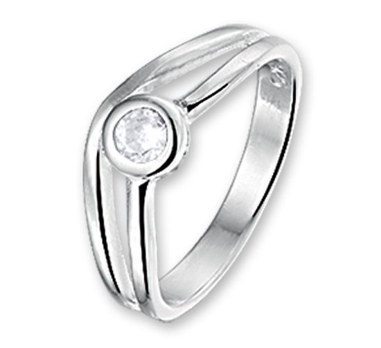 The Jewelry Collection Bague Zirconia - Argent