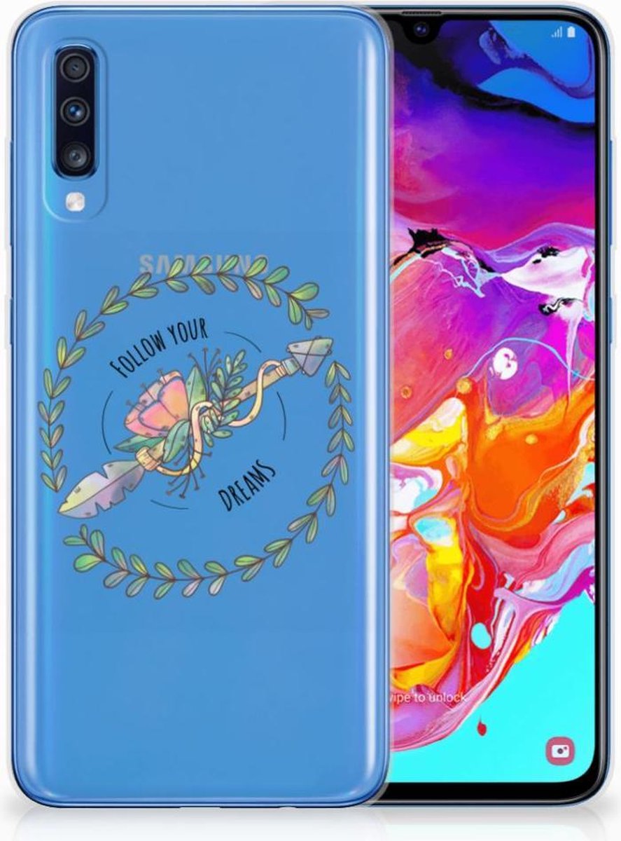 Samsung Galaxy A70 Telefoonhoesje met Naam Boho Dreams