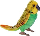 Hansa pluche grasparkiet tropische vogel deco knuffel 15 cm