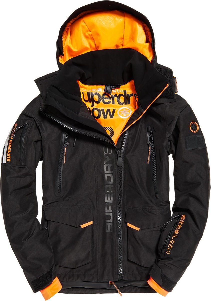 Superdry Ultimate Snow Rescue Wintersportjas - Maat M - Mannen - zwart/  oranje | bol.com