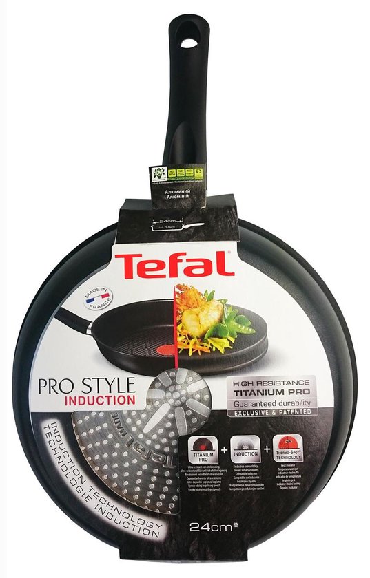 TEFAL koekenpan met hoge rand Ø 24 cm | Pro Style induction | Titanium Pro  | Extra Hoog | bol.com