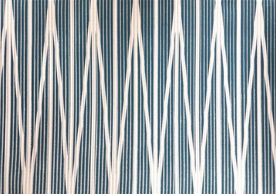 Roomture - badmat - 65 x 90 - Blue triangle  - blauw - wit - douchemat | badkamer mat