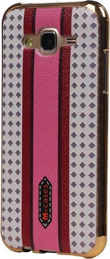 Coque arrière en TPU M-Cases Pink Purple Rhombus Design pour Samsung Galaxy J5 2015