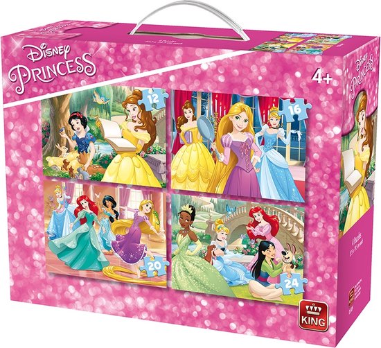 Charmant uitzending Prestatie King - Disney 4-in-1 Puzzel Prinsessen - Vier Kinderpuzzels in een  Koffertje | bol.com