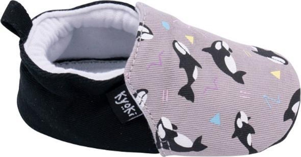 Babyslofjes Antislip - Kyoki - Orcas met Zwart