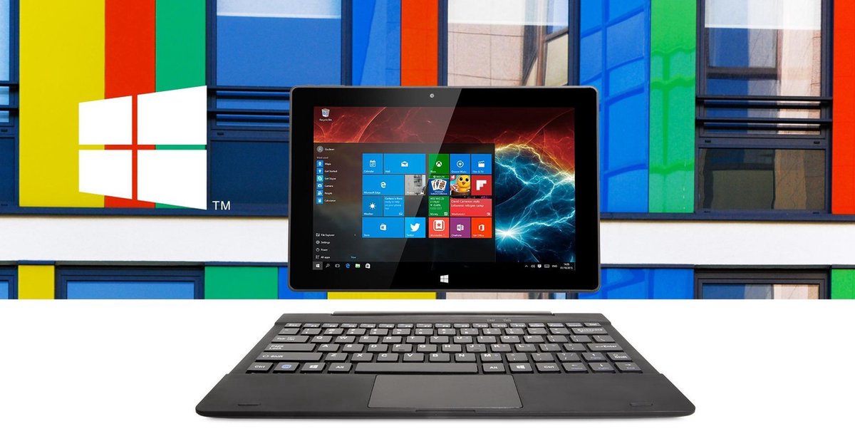 Een 2 in 1 tablet met Windows 10 OS. Notebook functies met afneembaar  toetsenbord,... | bol