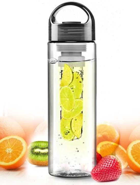functie handleiding schokkend Fruitwater Fles Fruit Infuser - Zwart | bol.com