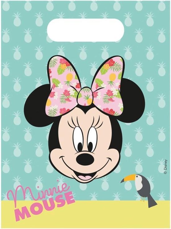 12x Disney Minnie Mouse fête à thème tropical sacs à distribuer