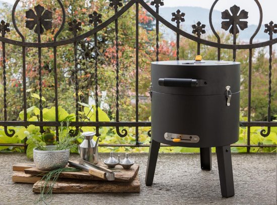 Boretti - Tonello houtskoolbarbecue - BBQ - ø 37 cm - Zwart - draagbaar