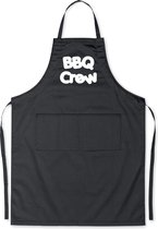 BBQ CREW - Luxe Schort Keukenschort met tekst - Zwart
