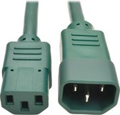 Tripp-Lite P005-002-AGN Heavy-Duty C13 to C14 PDU-Style Power Extension Cable - 15A, 100–250V, 14 AWG, 2 ft., Green TrippLite
