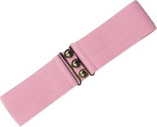 Elastische tailleriem 'Vintage stretch belt' roze MEDIUM - Dancing Days / Banned | bol.com