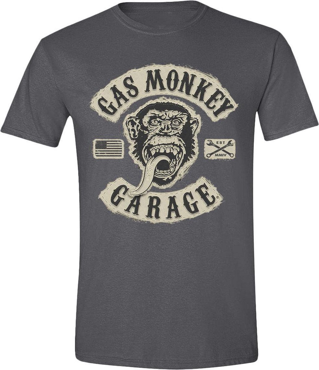 Trillen Symmetrie Heel Gas Monkey Garage - Gas Monkey Patch Mannen T-Shirt - Houtskool - L |  bol.com