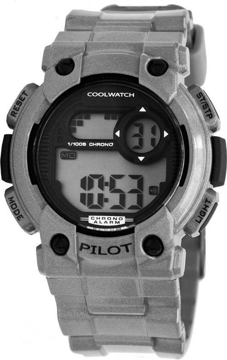 Coolwatch CW.277 Kids Horloge Pilot Zilver Digitaal