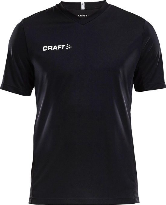 Craft Squad Jersey Solid SS Shirt Heren Sportshirt - Maat XL  - Mannen - zwart/wit