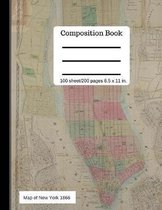 Map of New York City Composition Book College Ruled 100 Pages 8.5 x 11