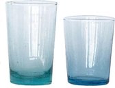 waterglas - M - recycled glas - mondgeblazen - set van zes