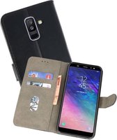 Samsung Galaxy A6 Plus 2018 Hoesje Kaarthouder Book Case Telefoonhoesje Zwart