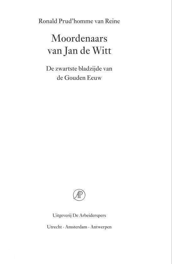Titelpagina van het boek 'Moordenaars van Jan de Witt'.