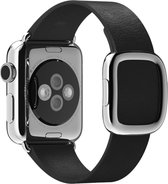 Apple Leren bandje - Apple Watch Series 1/2/3 (38mm) - Zwart - Small