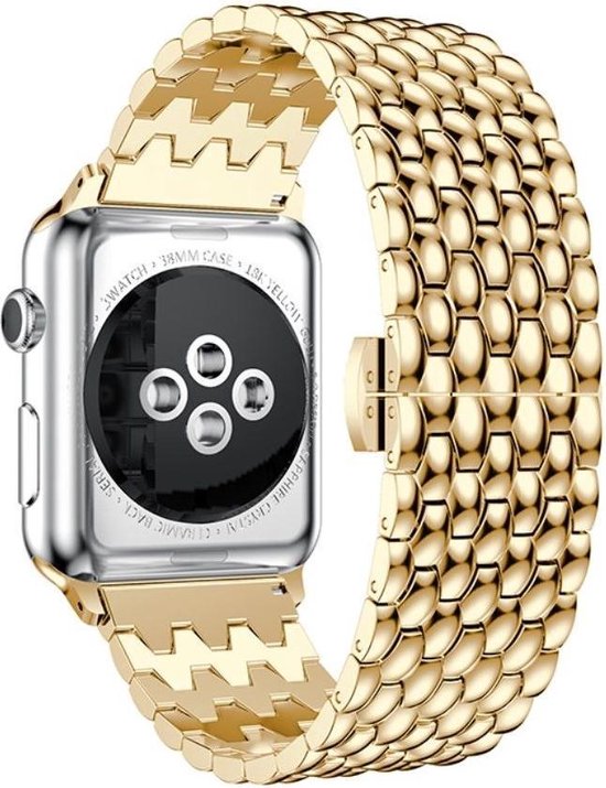 Just in Case Apple Watch 4/5/6/7/SE (42/44/45mm) Premium Hyve Bandje - Gold  | bol.com