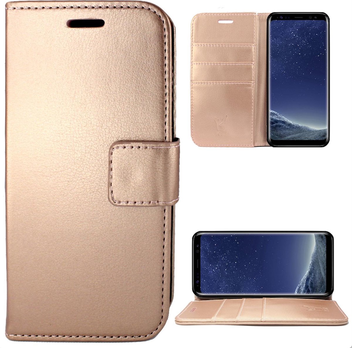Bijwerken Meting Versterken Samsung S8 Hoesje - Samsung Galaxy S8 Hoesje - Book Case Leer Wallet  Roségoud | bol.com