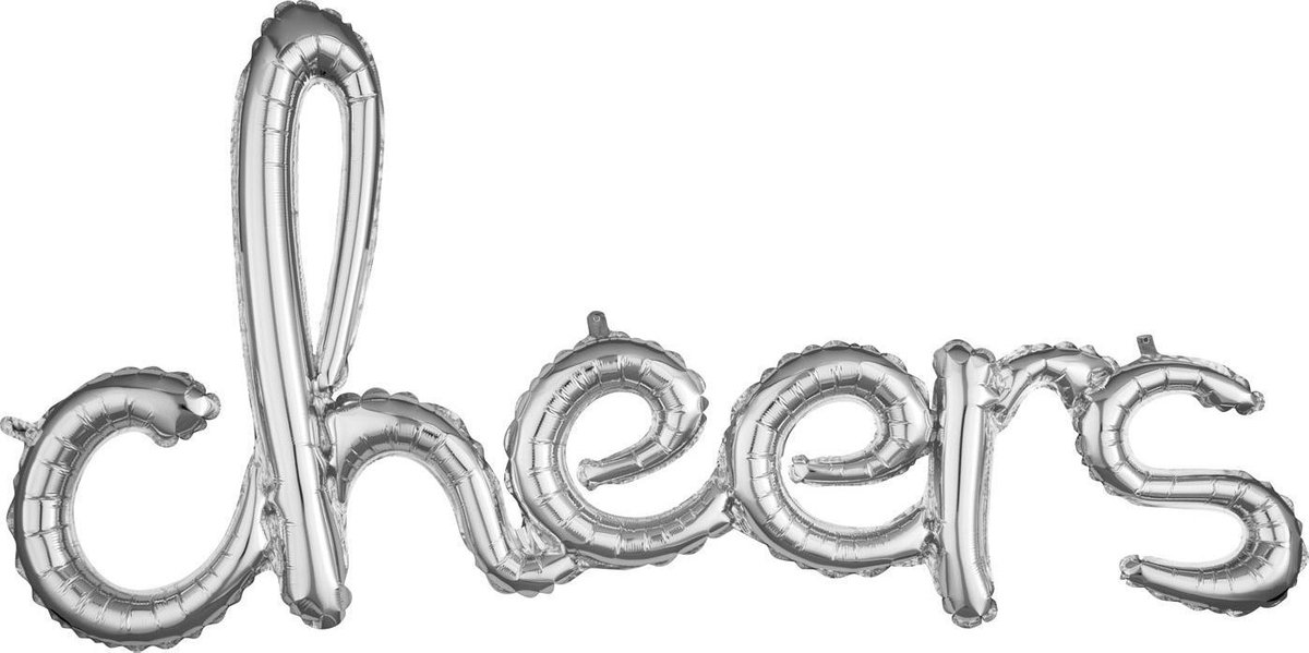 Amscan - Cheers script folieballon zilver