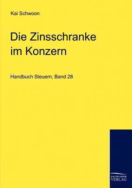 Die Zinsschranke im Konzern - cover