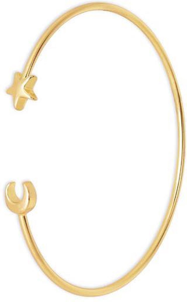 24/7 Jewelry Collection Ster en Maan Bangle Armband - Goudkleurig - Amodi