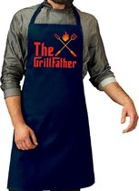 The GrillFather Tablier de barbecue / tablier de cuisine bleu marine pour homme - Tabliers de barbecue