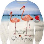 Flamingo foute kersttrui Maat M