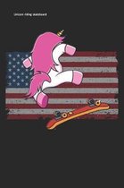 unicorn riding skateboard