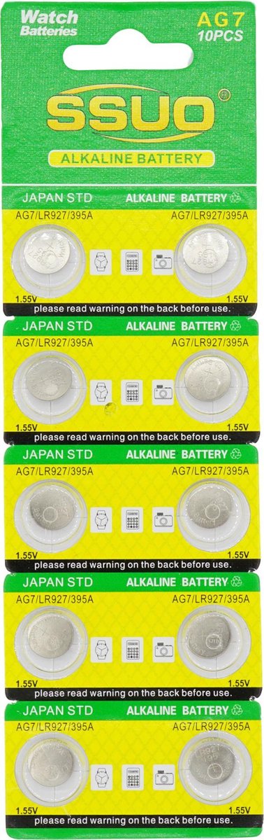 AG7 Knoopcel Batterij 10x - batterijen voor Horloges