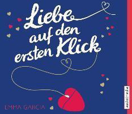 Boekcover: 'Liebe auf den ersten Klick' door Emma Garcia. Blauwe achtergrond met rode muis en witte tekst.