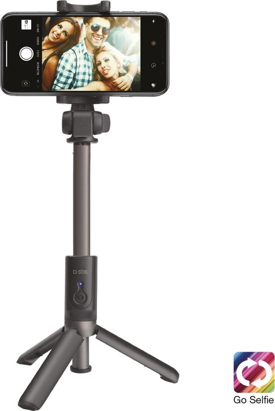 SBS Mobile Bluetooth Tripod Selfie Stick met Knop - Zwart | bol.com