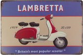 Clayre & Eef | Lambretta scooter bord 30 x 20 cm - ijzer - blauw