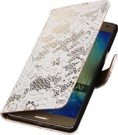 Wit Lace Booktype Samsung Galaxy A7 2015 Wallet Cover Hoesje