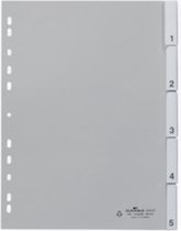 Durable 6440 Register DIN A4 1-5 Polypropyleen Grijs 5 tabbladen Gelaste tabs, Met verwisselbare insteekkaartje 644010