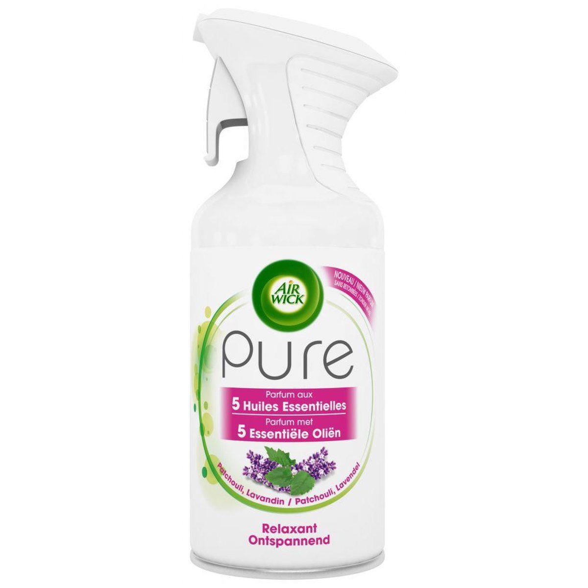 Aérosol Air Wick Pure Coton 250 Ml - Désodorisant Maison Neuf - Parfum Fraîcheur