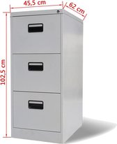 Archiefkast 45.5 x 62 x 102.5 cm met 3 lades / Archief kast / Kantoorkast / opbergkast kantoor